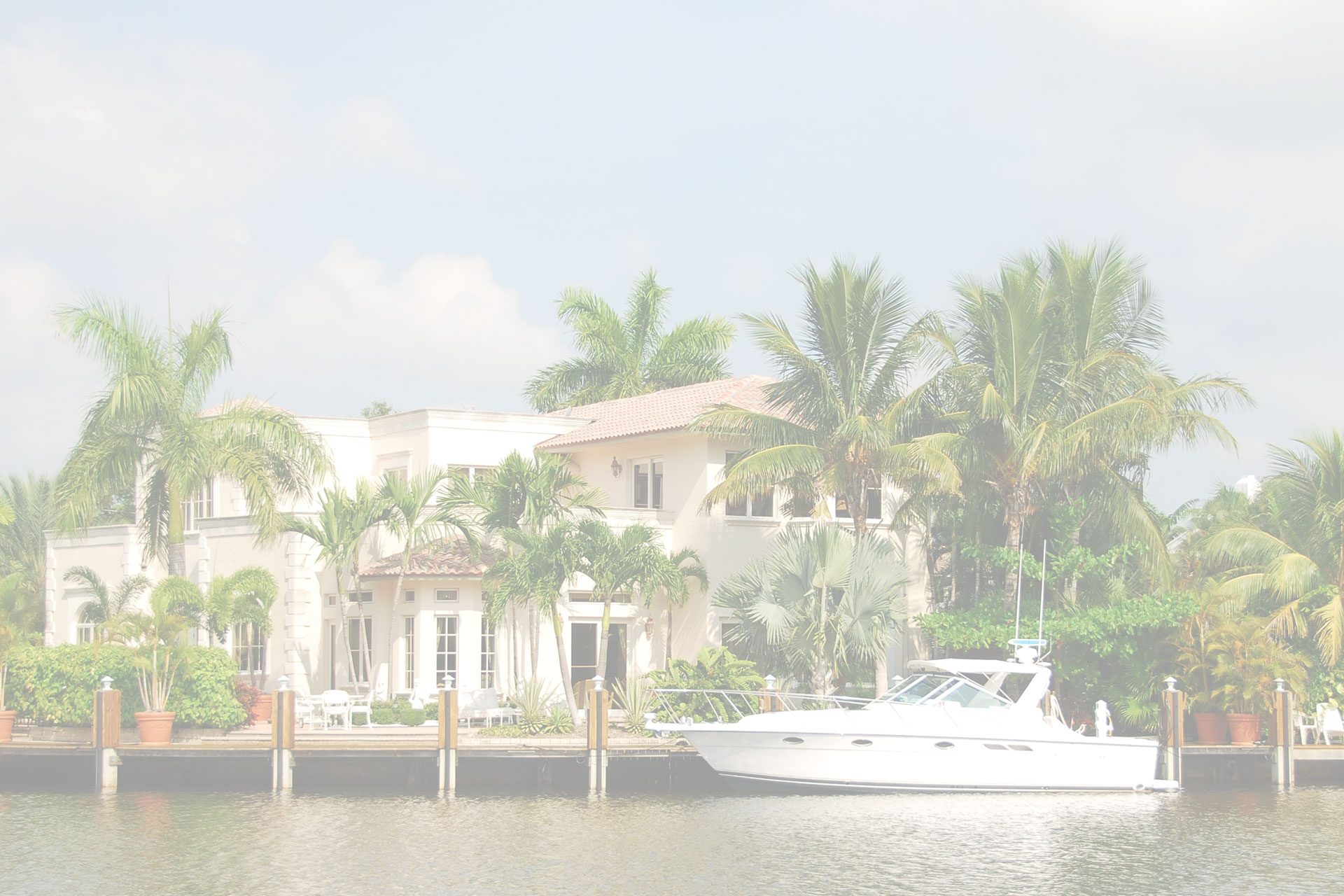 Yacht in front of home in miami